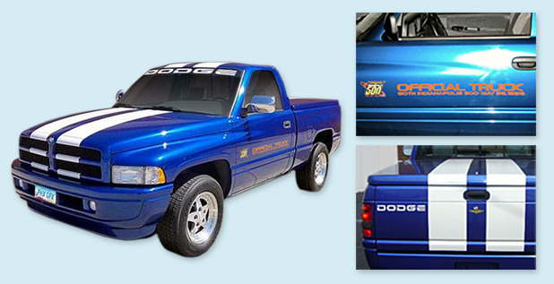 1996 DODGE RAM 1500 INDY 500 PACE TRUCK Door Graphics - Click Image to Close